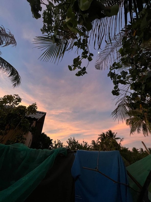 На фотографии изображен закат