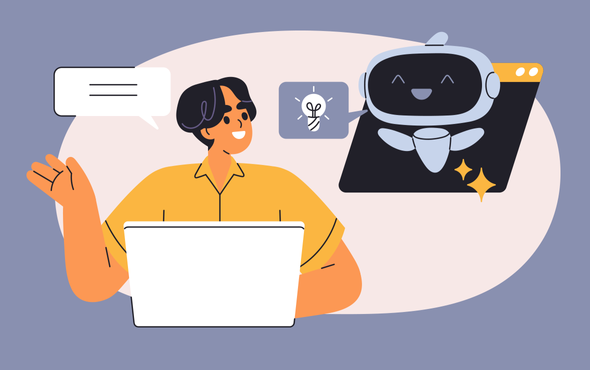 Иллюстрация. Ученик / учитель и искусственный интеллект. Как ИИ помогает учителям