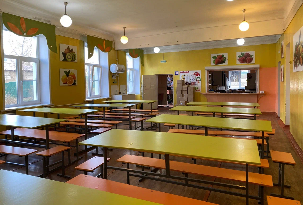 Столовая в Лисках до обновления.
