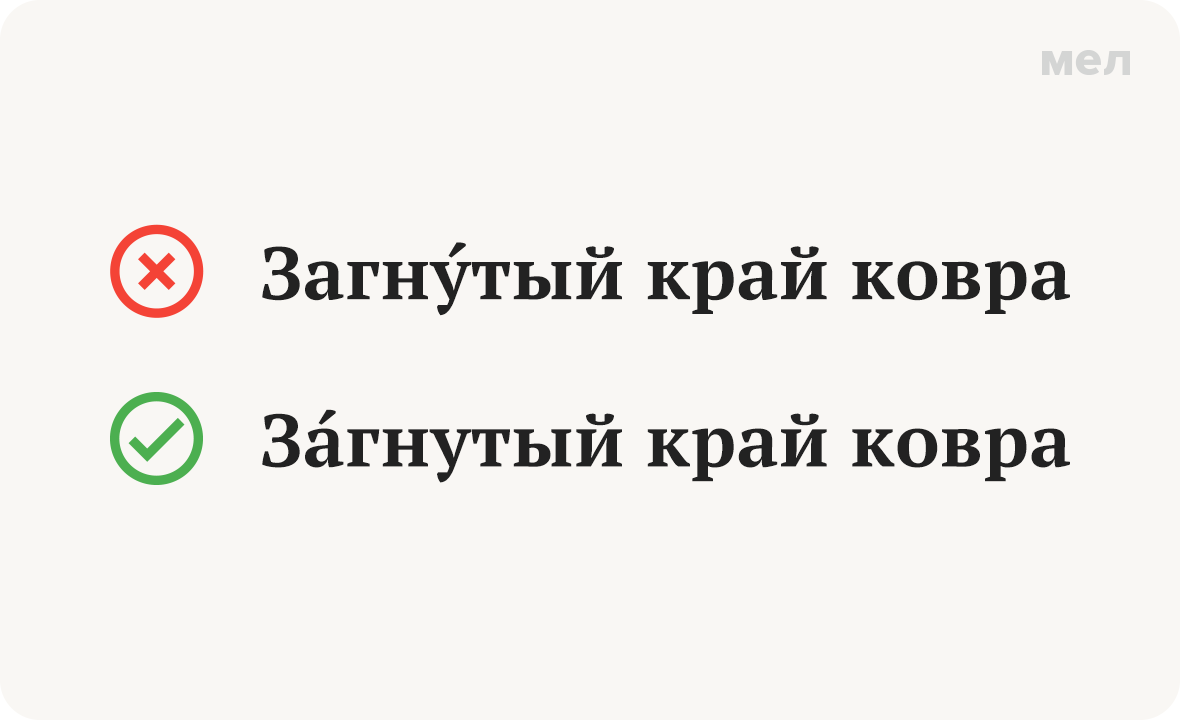 За́гнутый или загну́тый? Как правильно говорить. Ударение. Загнутый край ковра