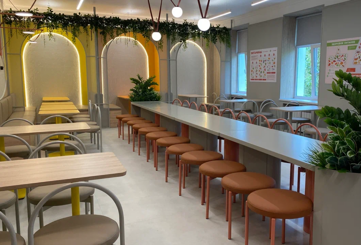 Столовая в Лисках после обновления.