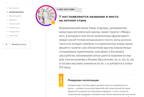 Таймлайн об истории музыки