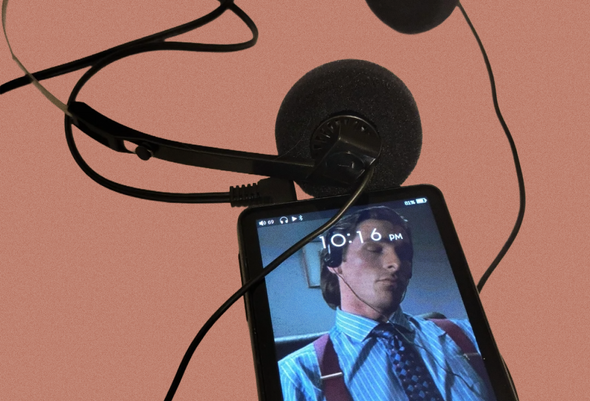 Плеер на розовом фоне