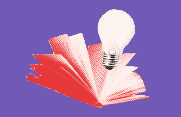 Иллюстрация книги с лампочкой. Итоговое сочинение