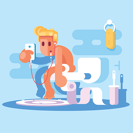 Можно ли ребёнку сидеть на унитазе с телефоном?