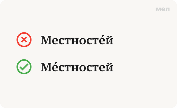 Как ставить ударение в слове “местностей”?