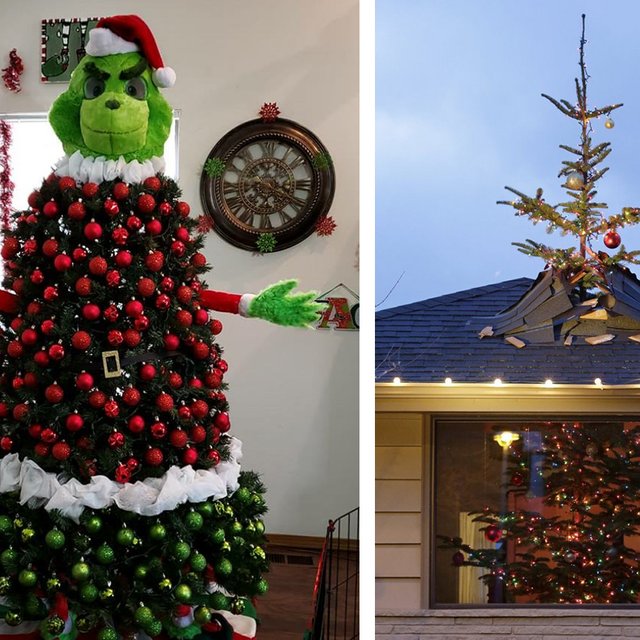 Гринч и декорации из медицинских масок: 10 угарных новогодних ёлок