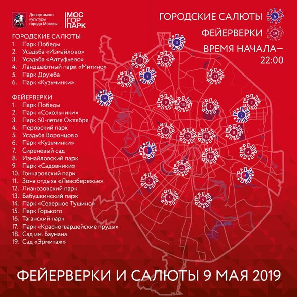 Карта салютов в москве 9 мая