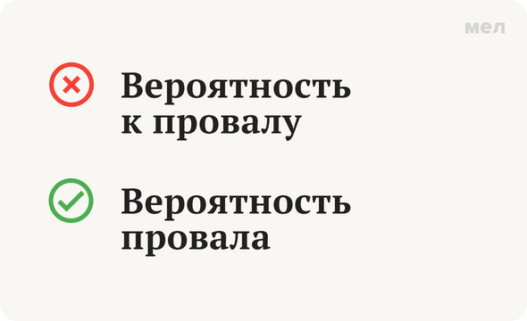 Вероятность к провалу