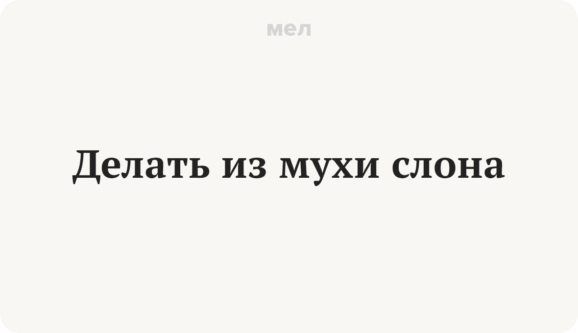 Делать из мухи слона