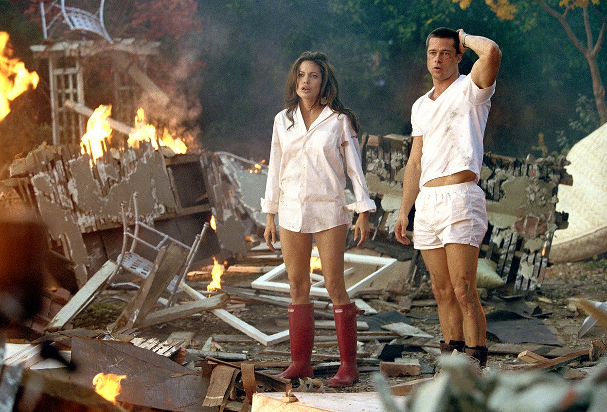 Кадр из фильма «Мистер и миссис Смит». Семейные конфликты / скандалы