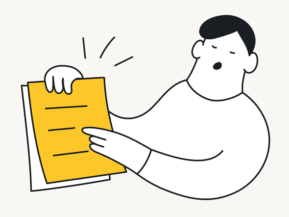 Иллюстрация мужчины, в руках тетрадь с записями. Итоговое сочинение