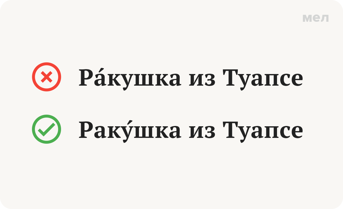 ракушка ударение как правильно грамотность