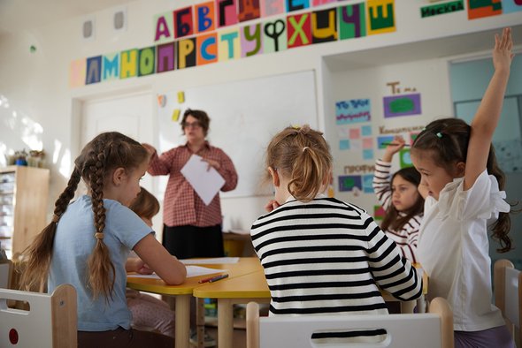 Дети занимаются в детском саду
