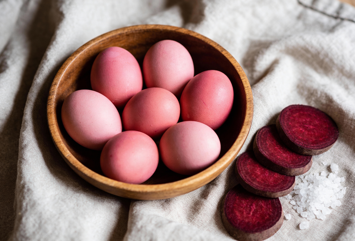 покраска пасхальных яиц свекольным соком