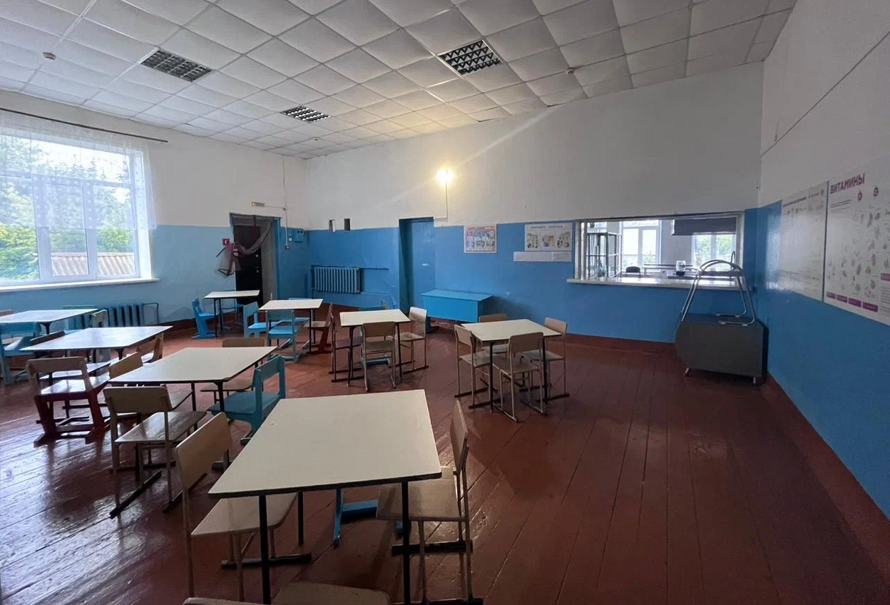 Столовая в Телегино до обновления.