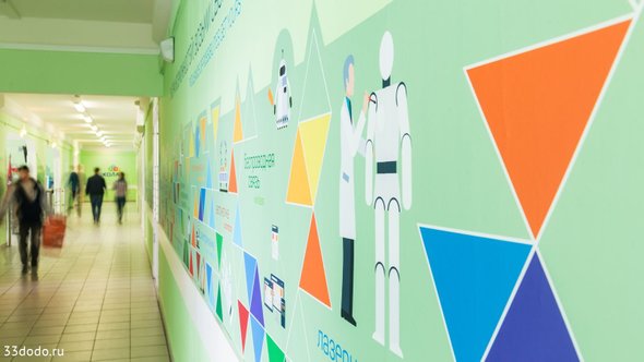 оформление стены школы № 2051