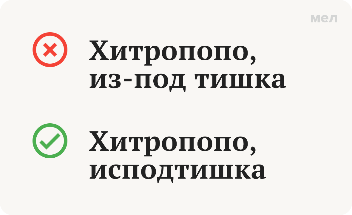 из-под тишка изподтишка из-под тишка из подтишка как писать грамотность
