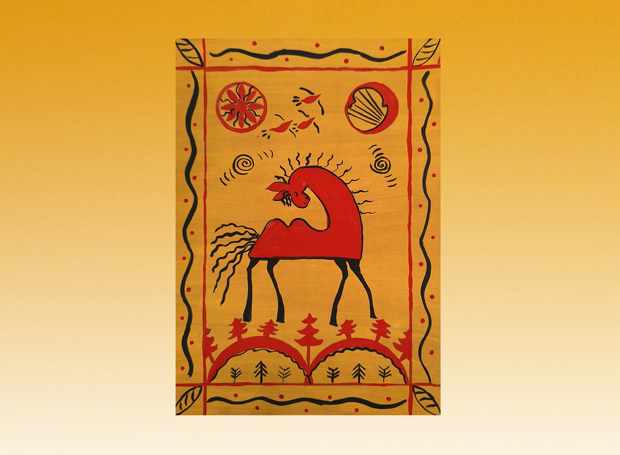 Детский рисунок «Конек-горбунок», Пётр Ершов