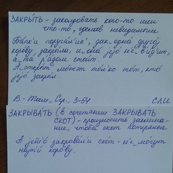 Диалектологическая карточка