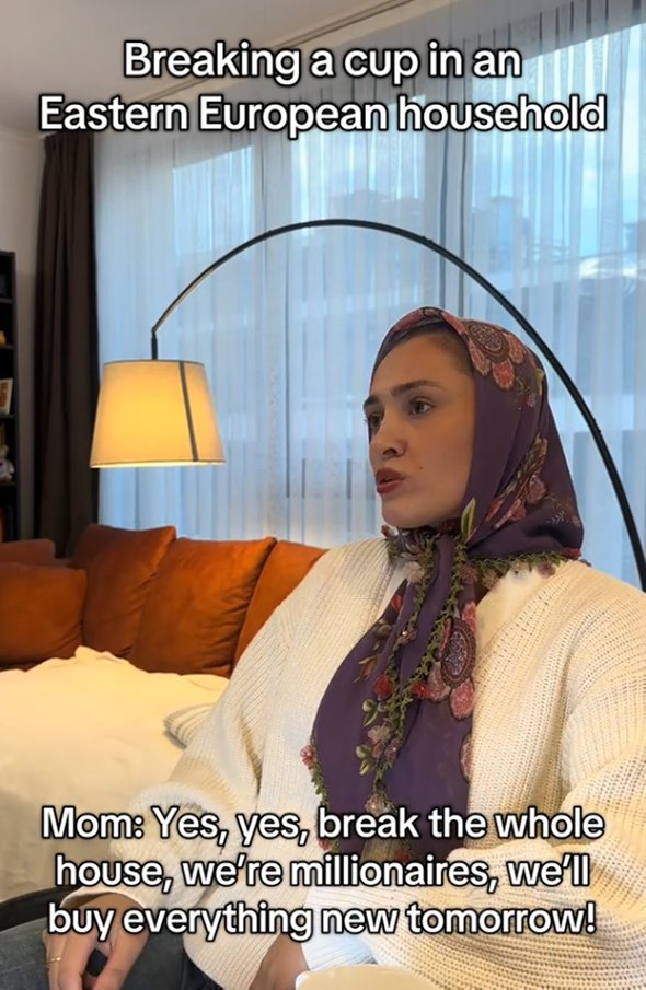 Если разбить кружку в восточноевропейской семье, мама скажет: «Давай, ломай весь дом, мы же миллионеры!»,
