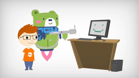 Кадр из мультфильма «Приключения робота Каспера»