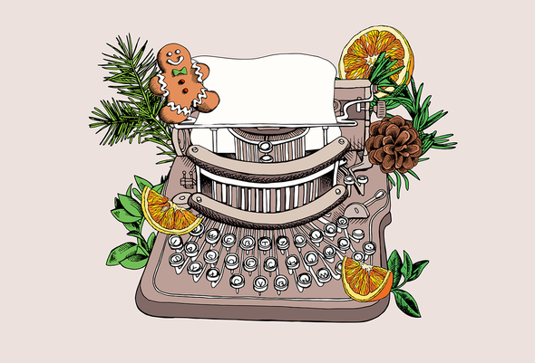 Новогодняя и рождественская печатная машинка. Мел, лучшие блоги 2025 года