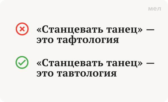 «Тавтология» или «тафтология»: как писать правильно